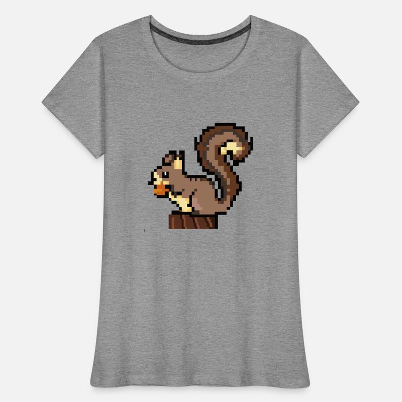 Squirrel Pixel Art Gift Idea Women's Premium Organic T-Shirt