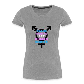 Trans Rights Are Human Rights - Frauen Premium Bio T-Shirt - Grau meliert - Vorne - Mia (176cm)
