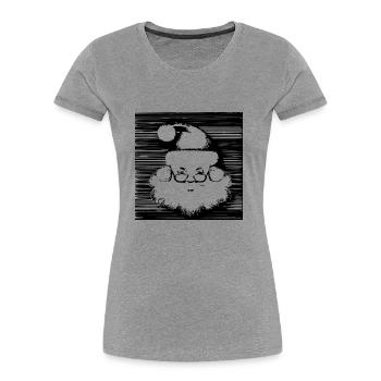 Chapeau de Noël Père Noël Noël 6 - T-shirt bio Premium Femme - gris chiné - Devant - Mia (176cm)