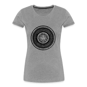 Sun Moon Mosaic Astrology mystical symbol 11 - Women's Premium Organic T-Shirt - heather grey - Front - Mia (176cm)