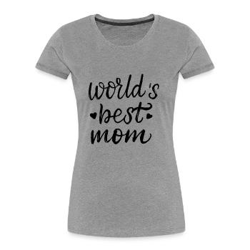 Best mom 25 - Frauen Premium Bio T-Shirt - Grau meliert - Vorne - Mia (176cm)