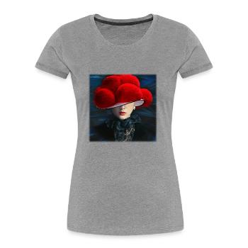 Mystik Schwarzwald Lady 2.0 - Frauen Premium Bio T-Shirt - Grau meliert - Vorne - Mia (176cm)