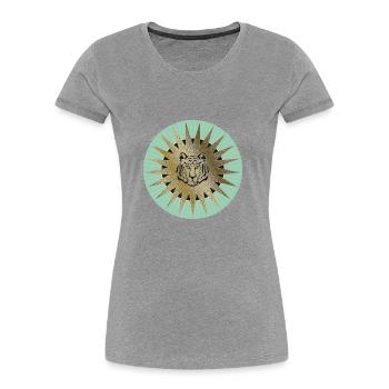 TigerSun Logo - Frauen Premium Bio T-Shirt - Grau meliert - Vorne - Mia (176cm)