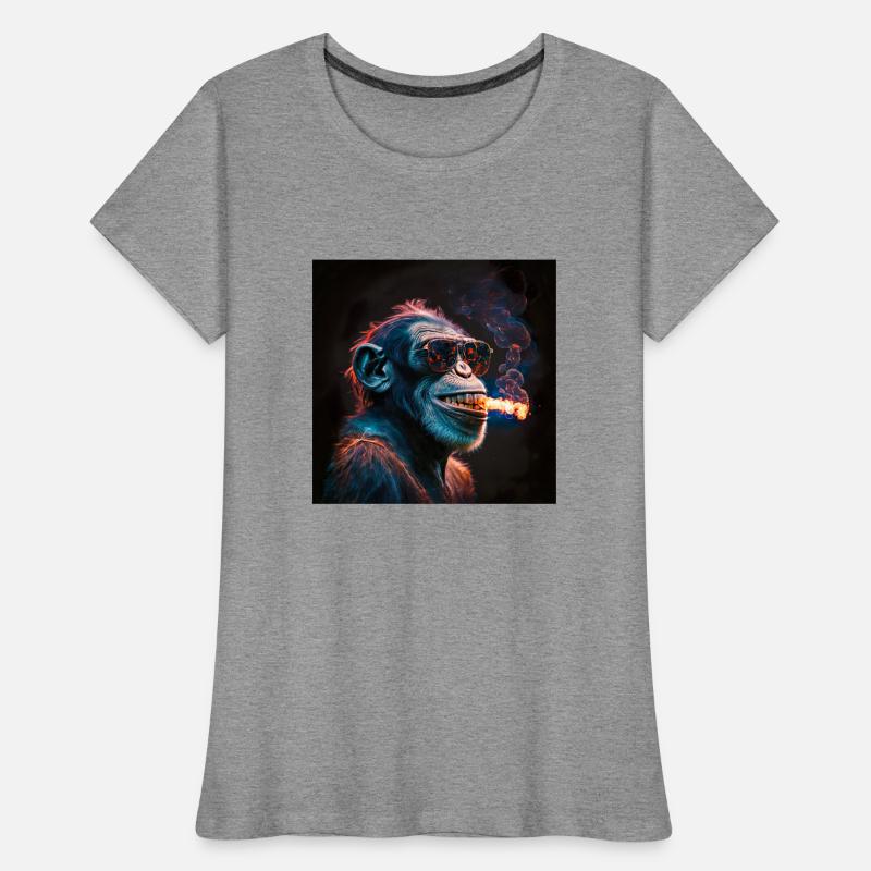 Cool Monkey, generative KI Frauen Premium Bio T-Shirt