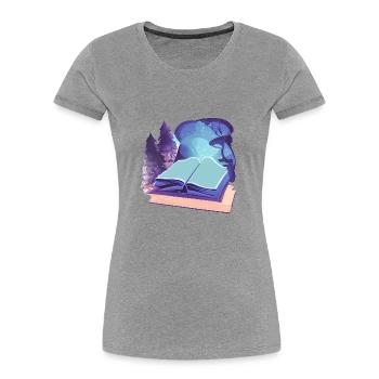 Reading Gift Book Readers Book Lovers Books - Women's Premium Organic T-Shirt - heather grey - Front - Mia (176cm)