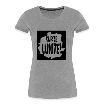 kurze lunte - Frauen Premium Bio T-Shirt - Grau meliert - Vorne - Mia (176cm)