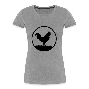 hahn - Frauen Premium Bio T-Shirt - Grau meliert - Vorne - Mia (176cm)