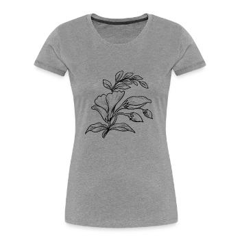 Florist Blume Pflanze Natur Gärtner - Frauen Premium Bio T-Shirt - Grau meliert - Vorne - Mia (176cm)
