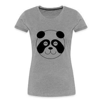 Panda Face 001 - Women's Premium Organic T-Shirt - heather grey - Front - Mia (176cm)