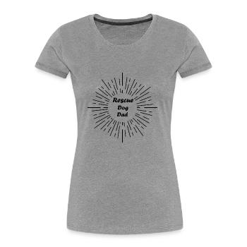 Chien Hund - T-shirt bio Premium Femme - gris chiné - Devant - Mia (176cm)