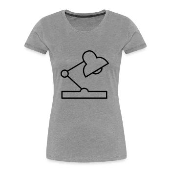 desk lamp - Women's Premium Organic T-Shirt - heather grey - Front - Mia (176cm)
