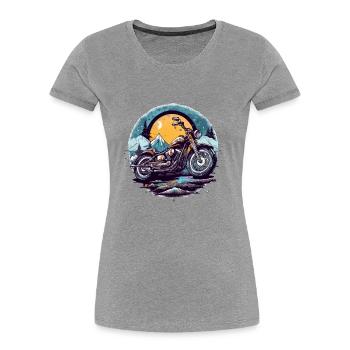Motorrad-Chopper - Frauen Premium Bio T-Shirt - Grau meliert - Vorne - Mia (176cm)