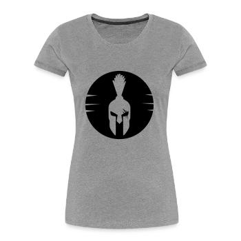 spartaner - Frauen Premium Bio T-Shirt - Grau meliert - Vorne - Mia (176cm)