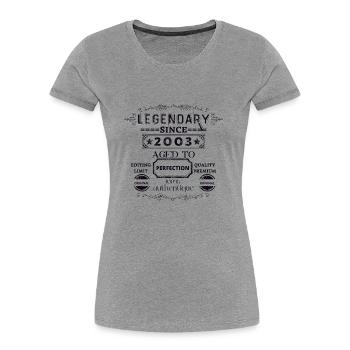 Perfekt gereift Jahrgang 2003 - Frauen Premium Bio T-Shirt - Grau meliert - Vorne - Mia (176cm)