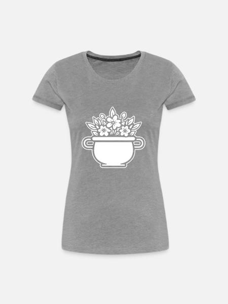 Kessel Magisch Hexe Halloween - Frauen Premium Bio T-Shirt - Grau meliert