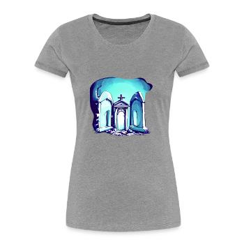 Friedhof - Frauen Premium Bio T-Shirt - Grau meliert - Vorne - Mia (176cm)