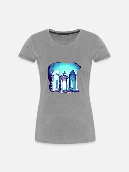 Friedhof - Frauen Premium Bio T-Shirt - Grau meliert