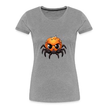 Bébé araignée Halloween Cartoon - T-shirt bio Premium Femme - gris chiné - Devant - Mia (176cm)