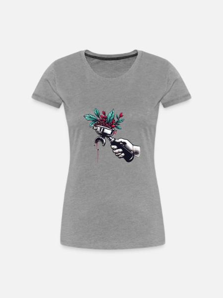 Blühender Siebträger - Frauen Premium Bio T-Shirt - Grau meliert