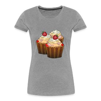 Cakes - Women's Premium Organic T-Shirt - heather grey - Front - Mia (176cm)