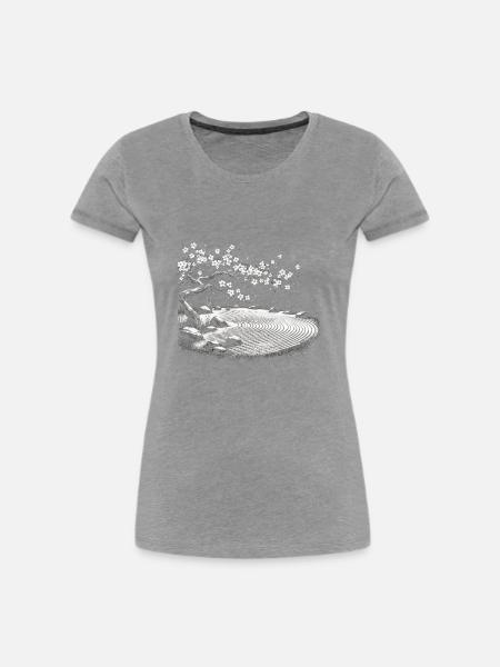 Zen-garten-erleuchtung - Frauen Premium Bio T-Shirt - Grau meliert