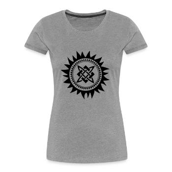 Wikinger Ornament - Frauen Premium Bio T-Shirt - Grau meliert - Vorne - Mia (176cm)