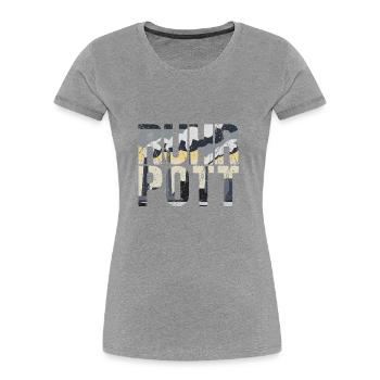 Ruhrpott Schriftzug - Frauen Premium Bio T-Shirt - Grau meliert - Vorne - Mia (176cm)