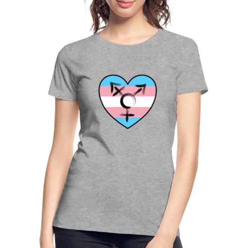 Herz mit Fahne - Transsexualität - Frauen Premium Bio T-Shirt