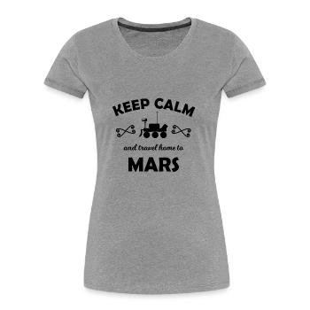Les découvreurs de Mars - T-shirt bio Premium Femme - gris chiné - Devant - Mia (176cm)