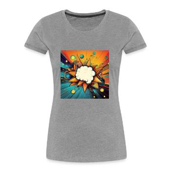 Vibrant Abstract Explosive Cloud Design - Women's Premium Organic T-Shirt - heather grey - Front - Mia (176cm)