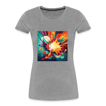 Abstract Colourful Splash with Explosive Design - Women's Premium Organic T-Shirt - heather grey - Front - Mia (176cm)