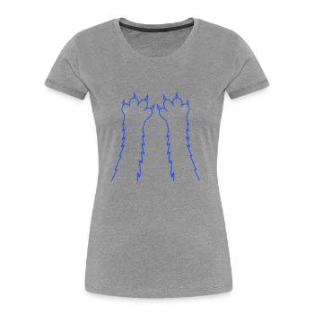 Cats, claws, paws, paws, sharp claws, scratching - Women's Premium Organic T-Shirt - heather grey - Front - Mia (176cm)