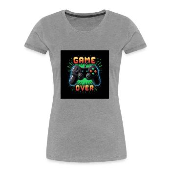Controller Gaming Zocken Spielen Geschenk Gamer - Frauen Premium Bio T-Shirt - Grau meliert - Vorne - Mia (176cm)