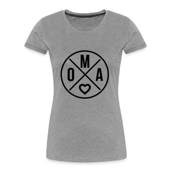 Oma mit Herz Omi Großmutter - Frauen Premium Bio T-Shirt - Grau meliert - Vorne - Mia (176cm)
