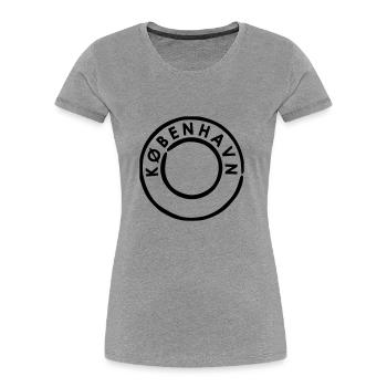 Kobenhavn Kopenhagen Poststempel - Frauen Premium Bio T-Shirt - Grau meliert - Vorne - Mia (176cm)