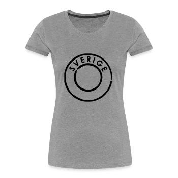 Sverige Schweden Poststempel - Frauen Premium Bio T-Shirt - Grau meliert - Vorne - Mia (176cm)