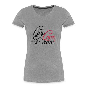 Vivre la conception de l'amour en voiture - T-shirt bio Premium Femme - gris chiné - Devant - Mia (176cm)