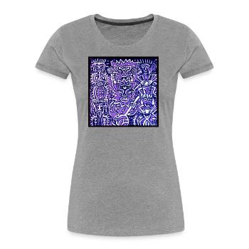 ETHNO BEATS - Frauen Premium Bio T-Shirt - Grau meliert - Vorne - Mia (176cm)