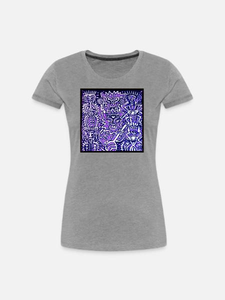 ETHNO BEATS - Frauen Premium Bio T-Shirt - Grau meliert