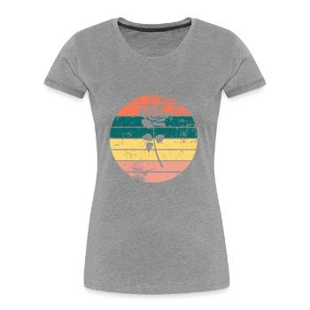 Rose - Frauen Premium Bio T-Shirt - Grau meliert - Vorne - Mia (176cm)