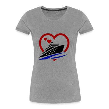 Kreuzfahrt Love - Frauen Premium Bio T-Shirt - Grau meliert - Vorne - Mia (176cm)