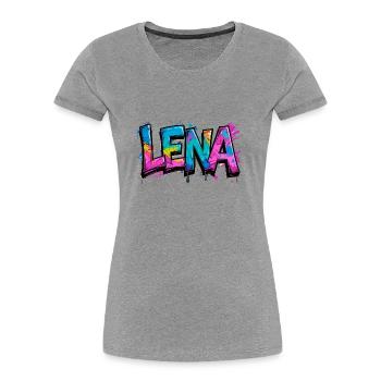 graffiti, lettres, lena, illustration - T-shirt bio Premium Femme - gris chiné - Devant - Mia (176cm)