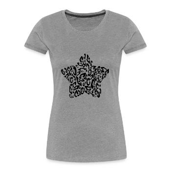 Stern Leo Maliana Design - Frauen Premium Bio T-Shirt - Grau meliert - Vorne - Mia (176cm)