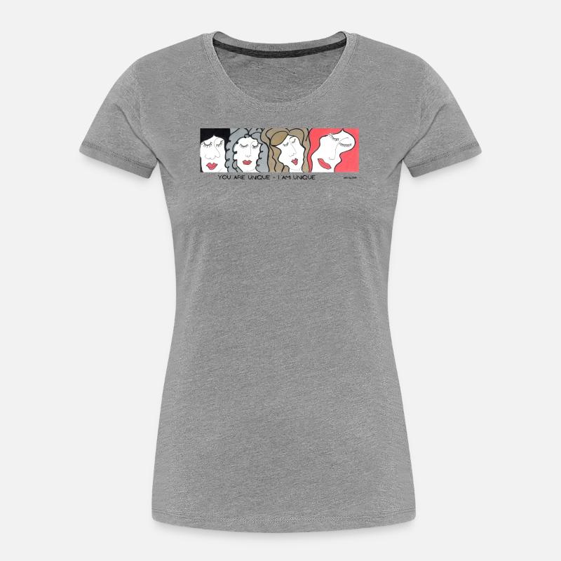 UNIQUE Artwork by CHP - Frauen Premium Bio T-Shirt - Grau meliert