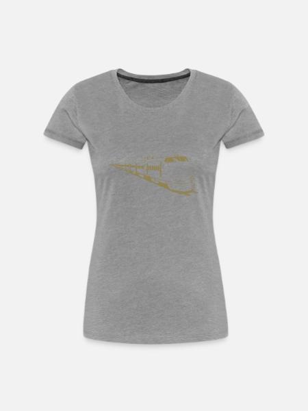 Eisenbahn Lok Design - Frauen Premium Bio T-Shirt - Grau meliert