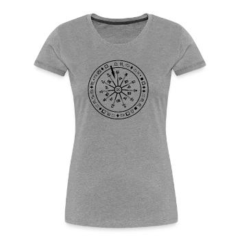 Symbole de l’infini - T-shirt bio Premium Femme - gris chiné - Devant - Mia (176cm)