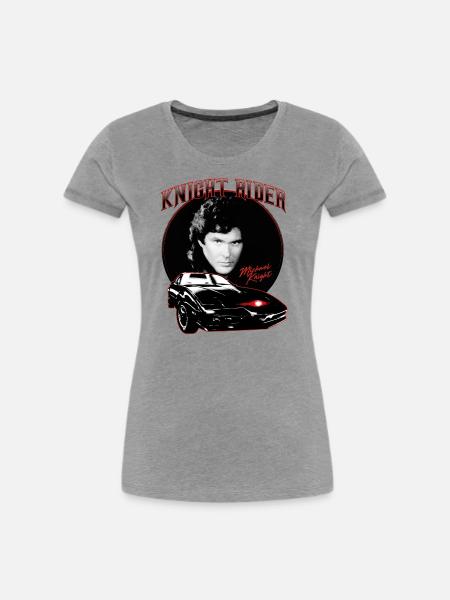 Knight Rider Michael Knight - Frauen Premium Bio T-Shirt - Grau meliert