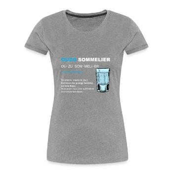 Ouzo Sommelier Saufen JGA Männertag Party - Frauen Premium Bio T-Shirt - Grau meliert - Vorne - Mia (176cm)