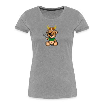 Pixel Bear Viking - Women's Premium Organic T-Shirt - heather grey - Front - Mia (176cm)