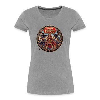 Team Bride Mandala Kraft - Frauen Premium Bio T-Shirt - Grau meliert - Vorne - Mia (176cm)